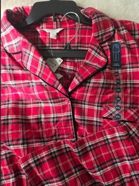 Charter Club Intimates Mens 3X Lounge Flannel Pajama Set Red Plaid Cotton 2 pc